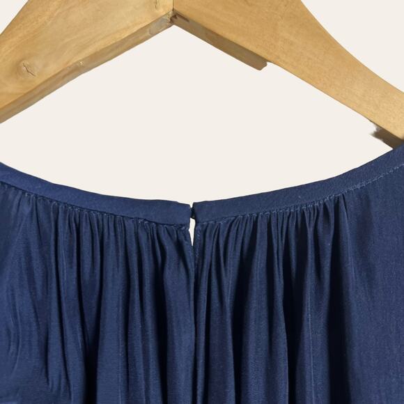 Ramy Brook Shelby Navy Blue Cold Shoulder Long Sleeve Mini Dress Size Small - Picture 8 of 11